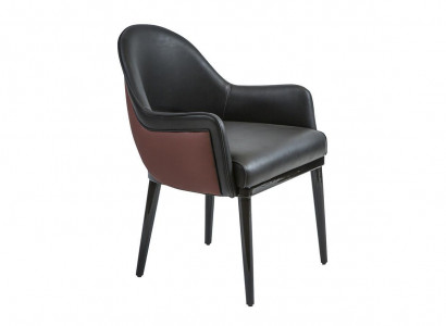 Black chair with armrests modern dining room luxury furniture upholstered seat